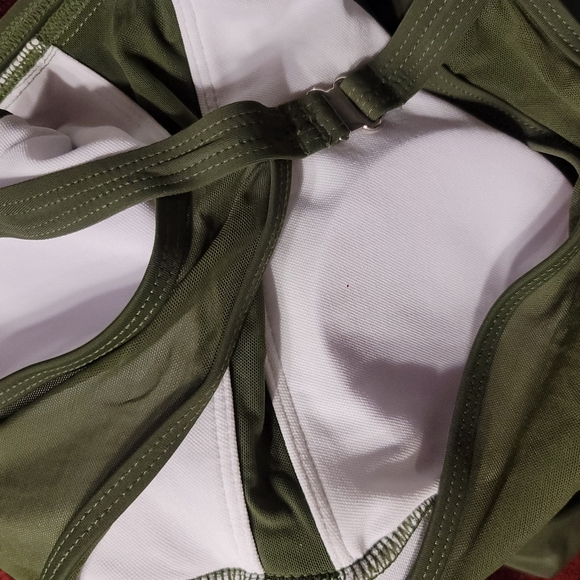 NWOT HOT SEXY MESH INSET RUCHED SWIM BATHING SUIT HIGH NECK SMALL - Picture 10 of 11